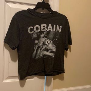 kurt cobain cropped tee